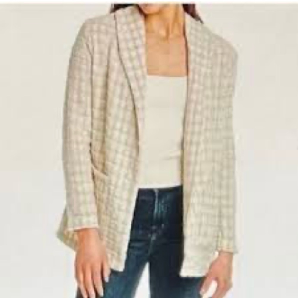 BB DAKOTA by‎ Steve Madden size M blazer cream twill jacket blazer pockets 🩷
